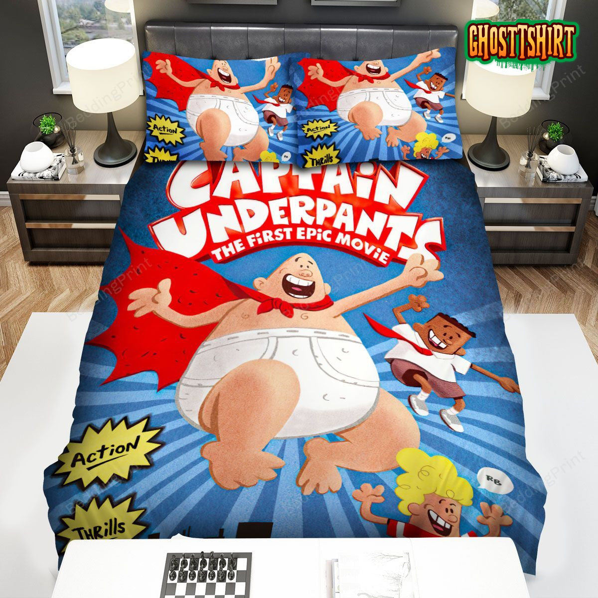 Captain Underpants Comic Bed Sheets Duvet Cover Bedding Set