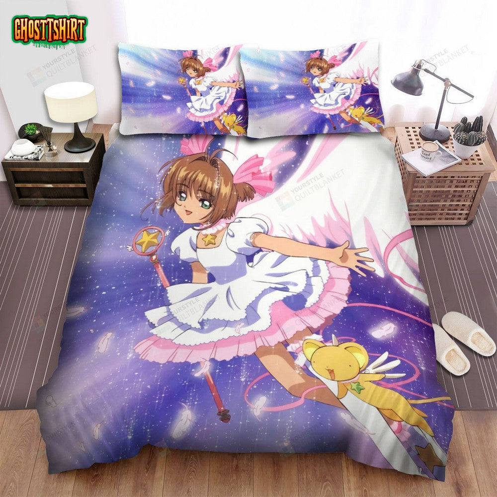 Cardcaptor Sakura Anime Wings Feathers Bed Sheets Spread Comforter Duvet Cover Bedding Set