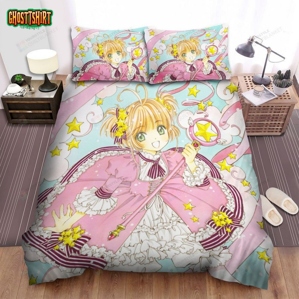 Cardcaptor Sakura Card Clamp Anime Bed Sheets Spread Comforter Duvet Cover Bedding Set