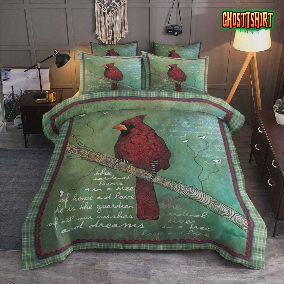 Cardinal On The Tree Bed Sheets Duvet Cover Bedding Set