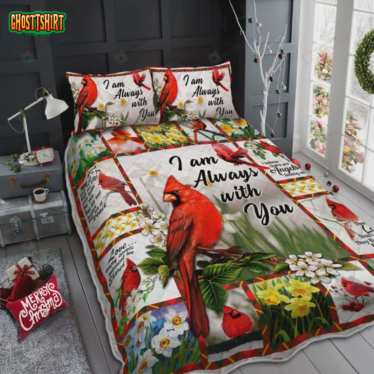Cardinals I Am Always With You Cotton Bed Sheets Spread Comforter Duvet Cover Bedding Set