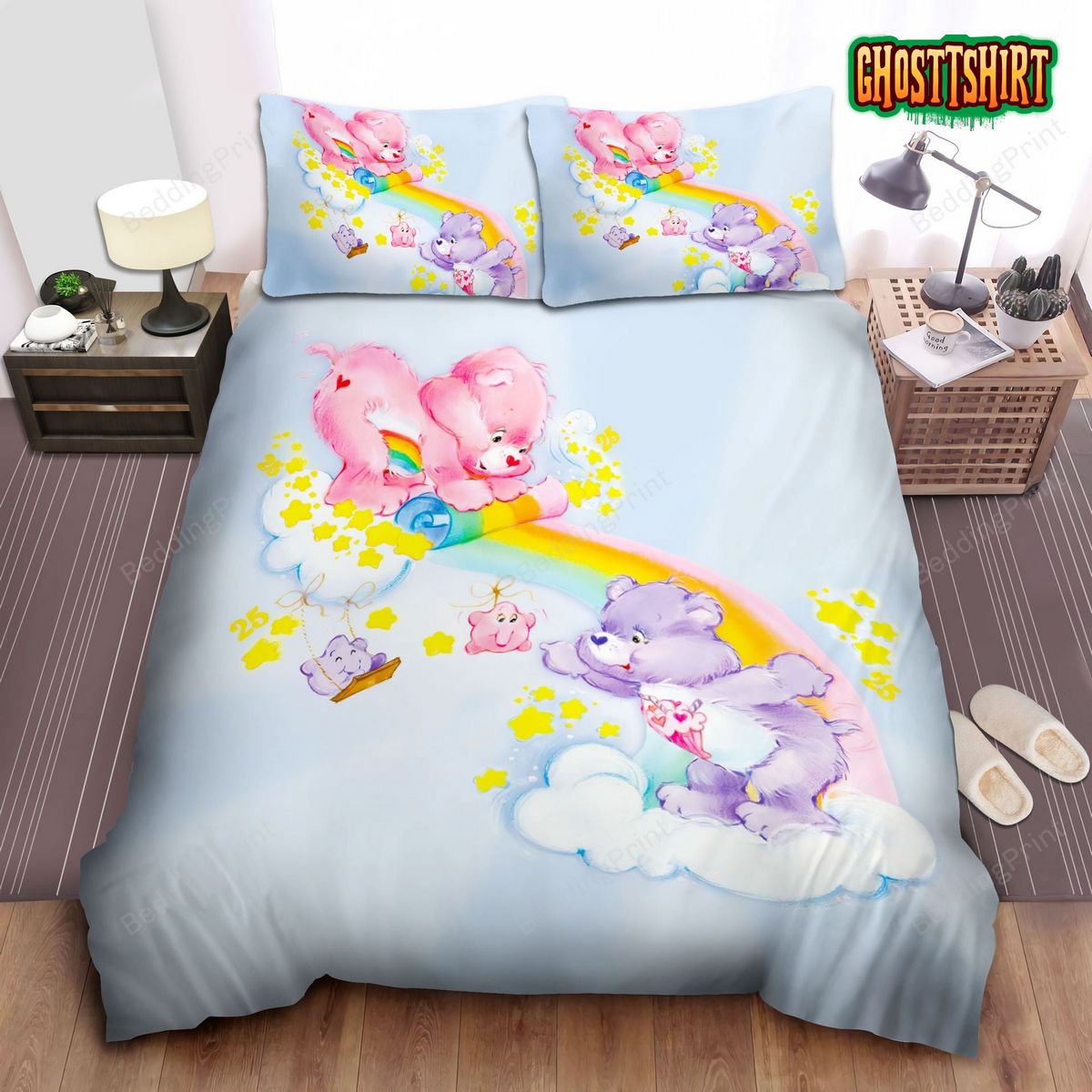 Care Bears And Rainbow Bed Sheets Duvet Cover Bedding Set
