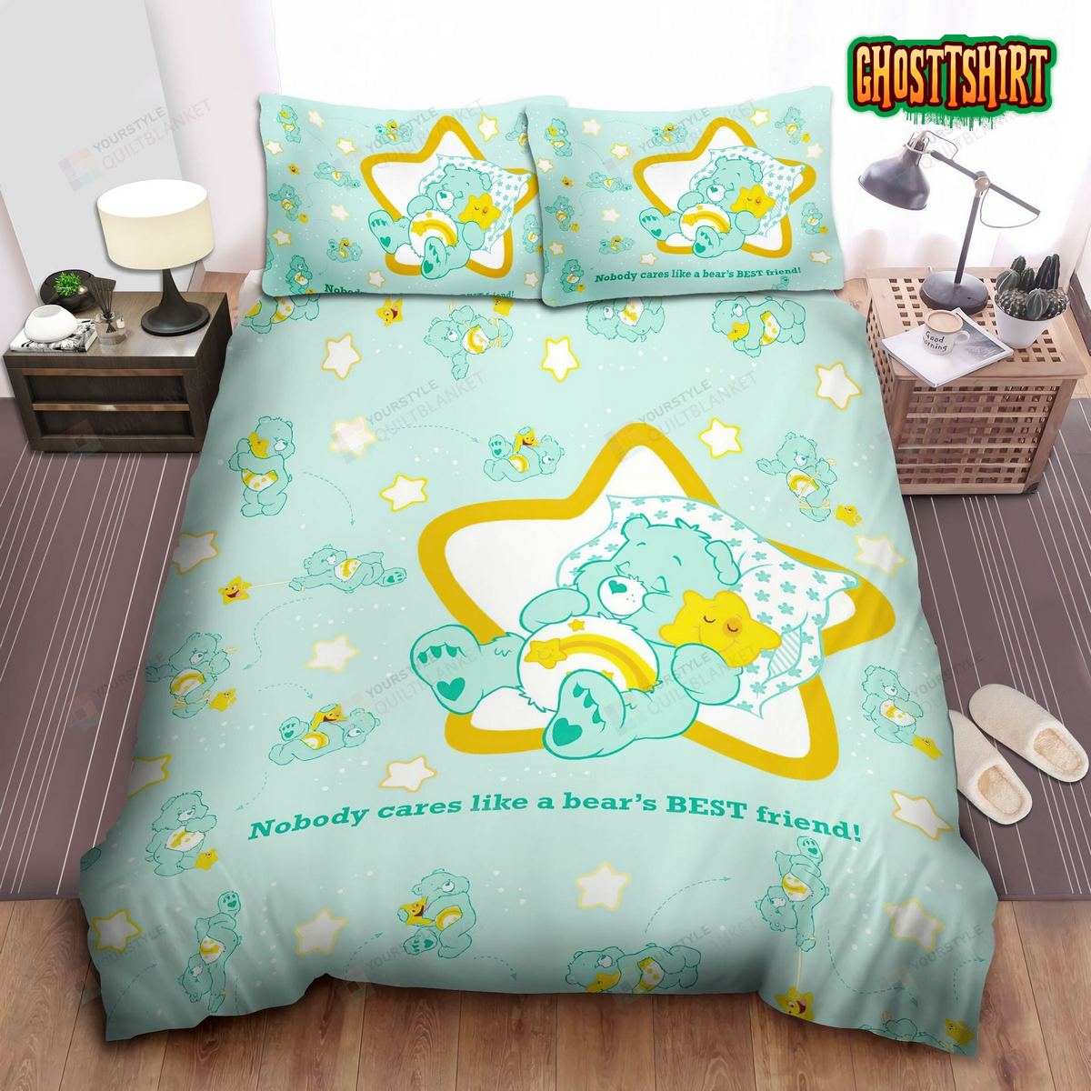 Care Bears Sleeping Wish Bear Bed Sheets Duvet Cover Bedding Set
