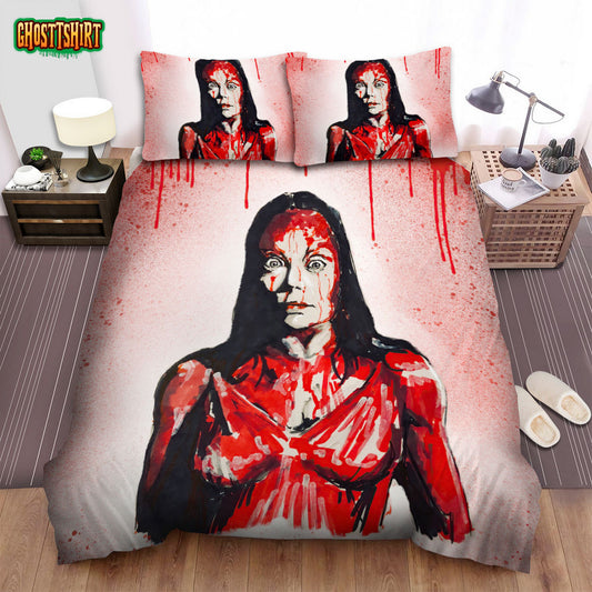 Carrie (1976) Movie Illustration 3 Bed Sheets Spread Comforter Duvet Cover Bedding Set