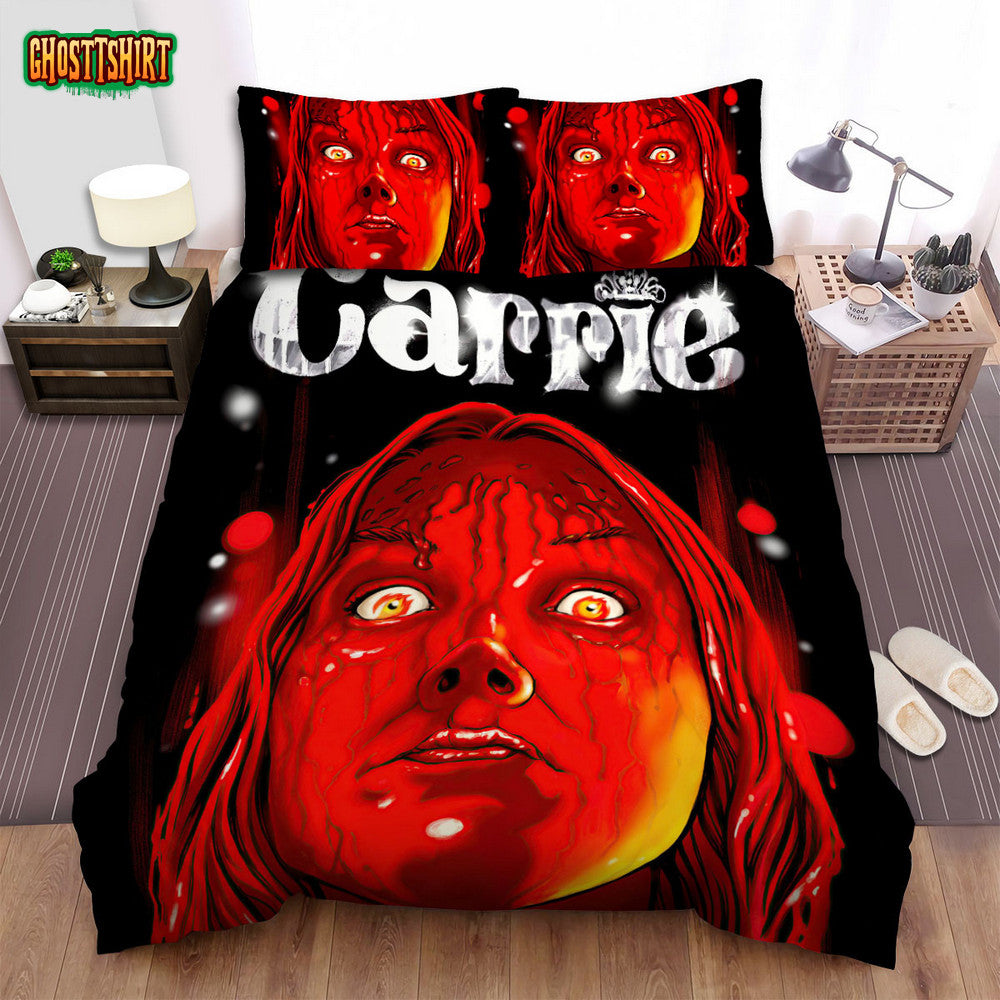 Carrie (1976) Movie Illustration Bed Sheets Spread Comforter Duvet Cover Bedding Set