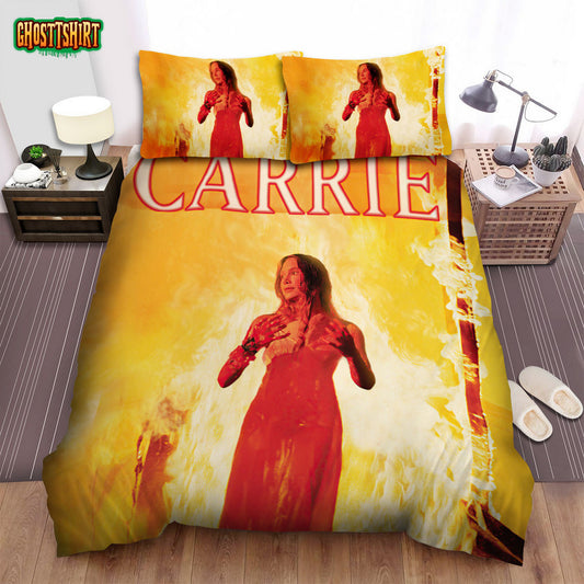 Carrie (1976) Movie Poster Artwork 3 Bed Sheets Spread Comforter Duvet Cover Bedding Set