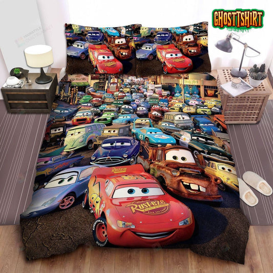 Cars All Characters In First Movie Bed Sheets Duvet Cover Bedding Set