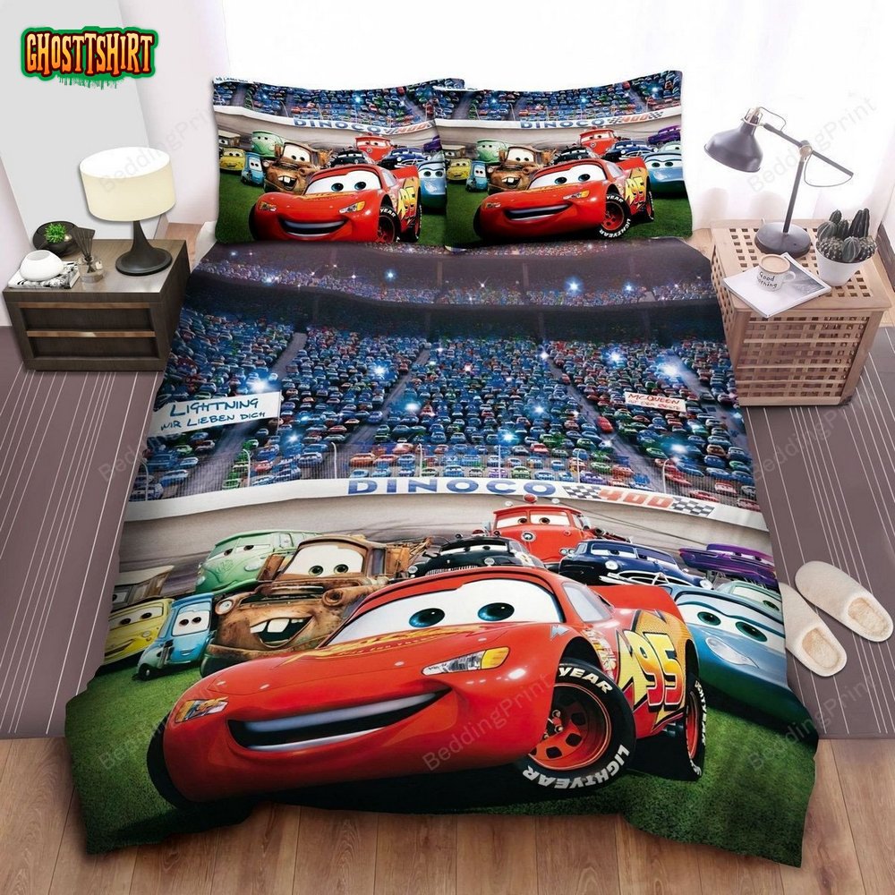 Cars, Mcqueen And 66 Route's Friends Bed Sheets Duvet Cover Bedding Set