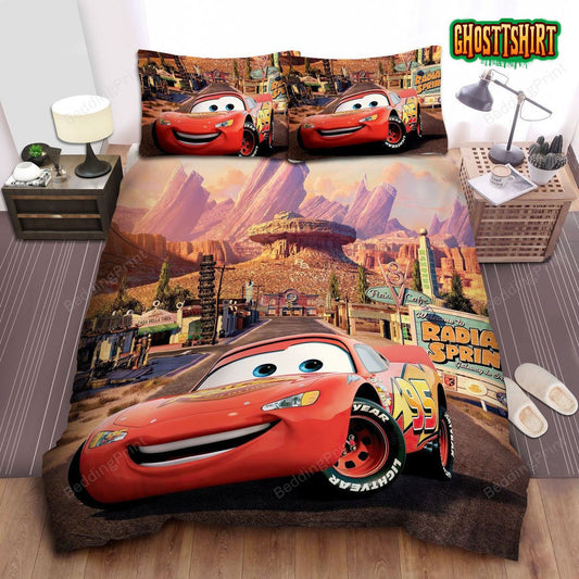 Cars, Mcqueen And Radiator Springs Bed Sheets Duvet Cover Bedding Set
