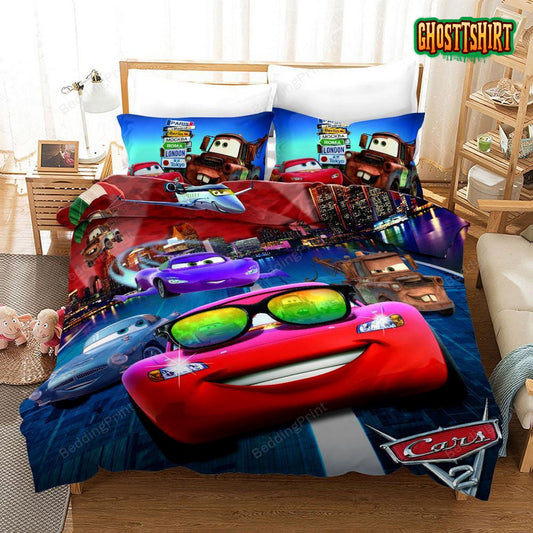 Cars On The Race Cars 2 Animated Movie Bedding Set