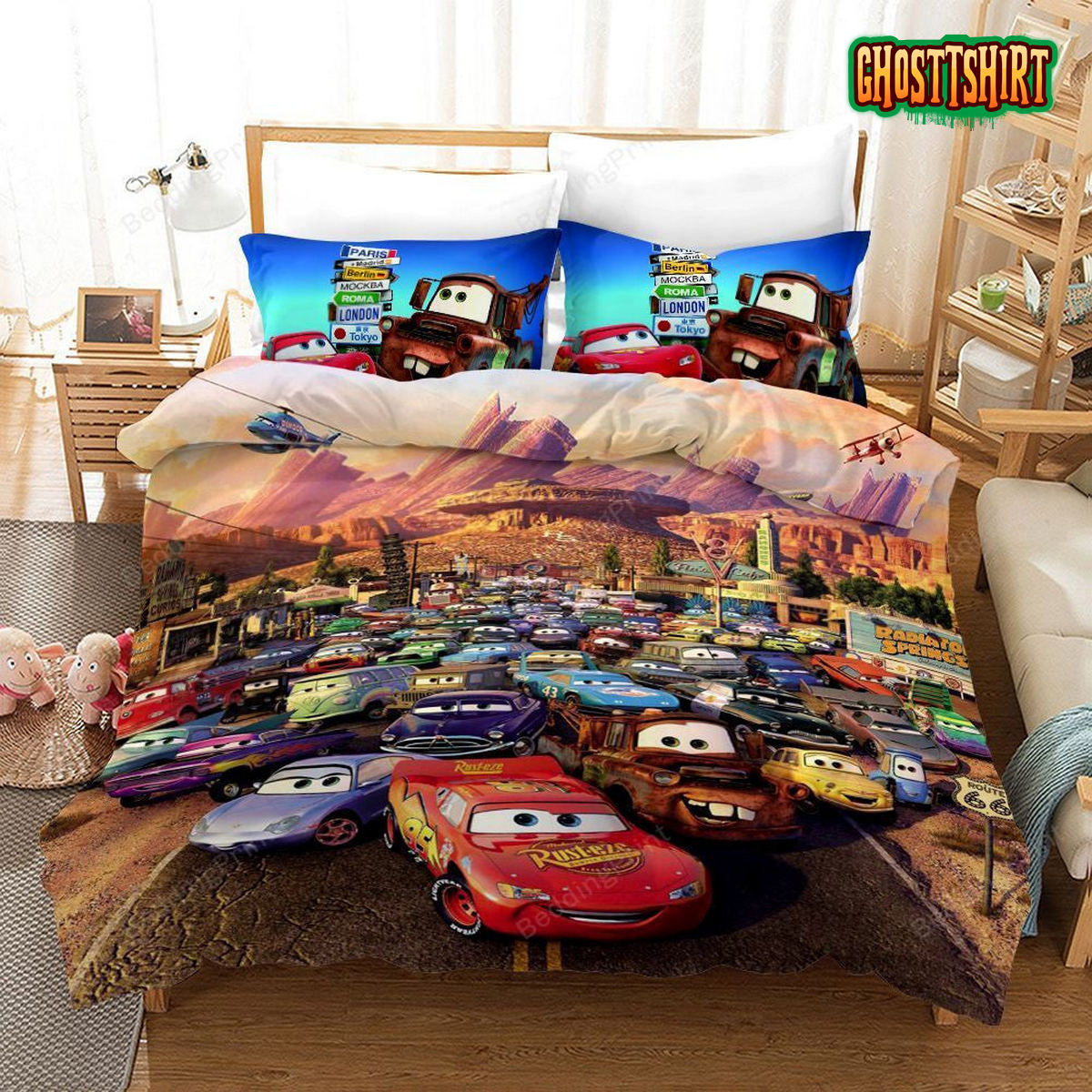 Cars On The Race Characters Of Cars 3 3D Printed Bedding Set