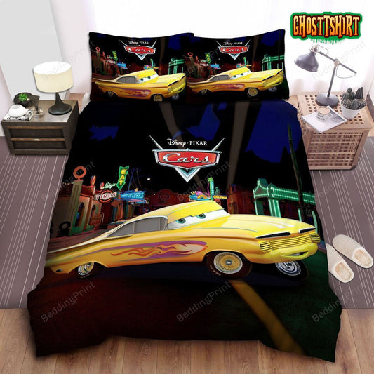 Cars, Yellow Ramone Bed Sheets Duvet Cover Bedding Set