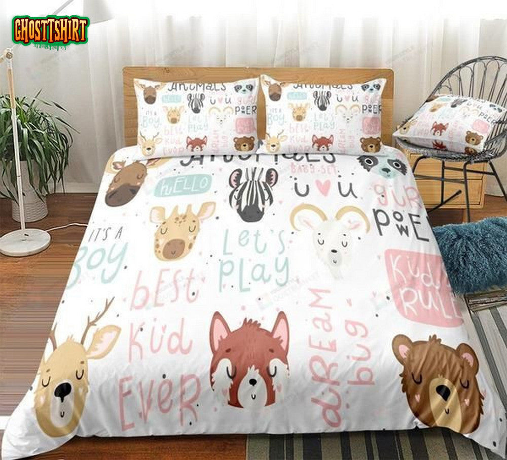 Cartoon Animals Cotton Bed Sheets Spread Comforter Duvet Cover Bedding Set