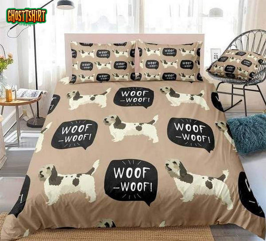 Cartoon Braque Dog Brown Cotton Bed Sheets Spread Comforter Duvet Cover Bedding Set