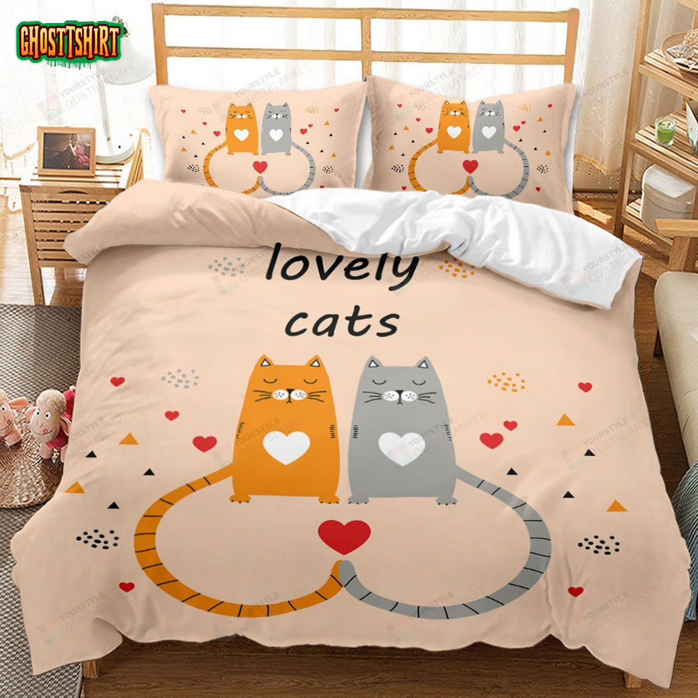 Cartoon Cat Lovely Cats Bedding Set