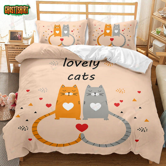 Cartoon Cat Lovely Cats Bedding Set
