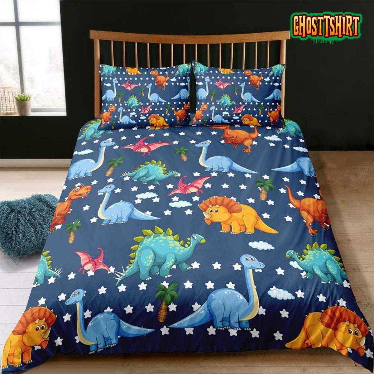 Cartoon Dinosaur World Bed Sheets Duvet Cover Bedding Set