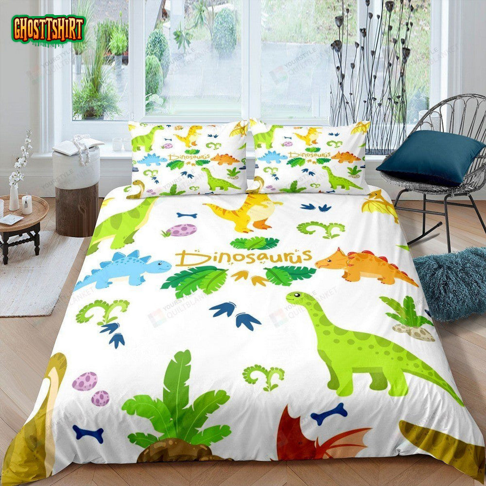 Cartoon Dinosaurs Bed Sheets Duvet Cover Bedding Set