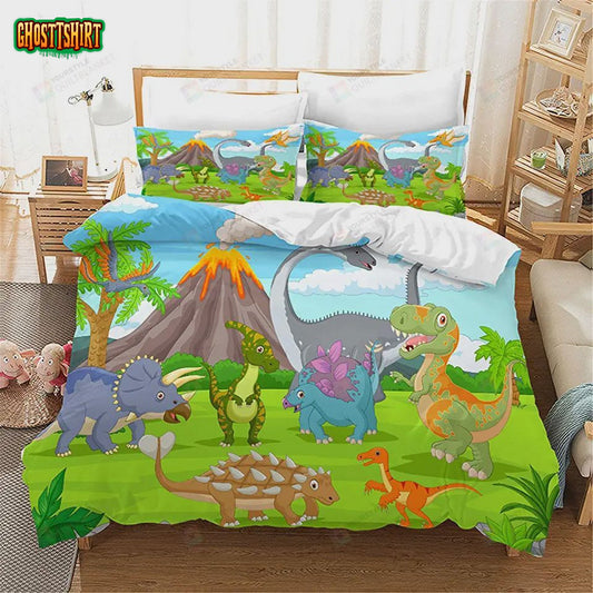 Cartoon Dinosaurs Cute Bed Sheets Duvet Cover Bedding Set
