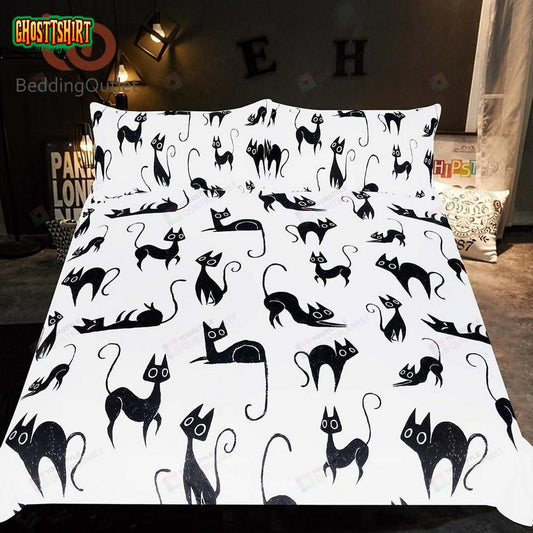 Cartoon For Kids Animalingle Et Cute Cats Print Black And White 3D Duvet Cover Bedding Set