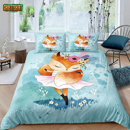 Cartoon Fox Dancing Bed Sheets Duvet Cover Bedding Set