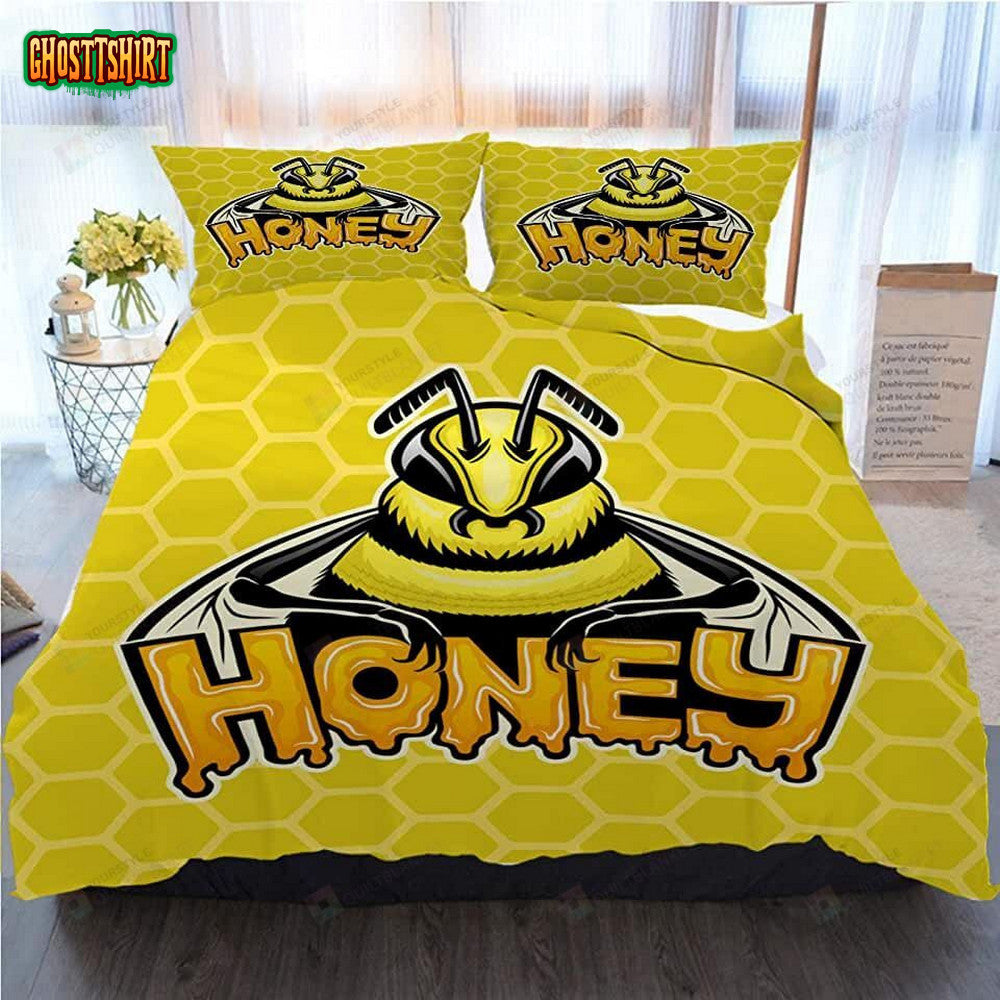 Cartoon Funny Bee Bed Sheets Duvet Cover Bedding Set