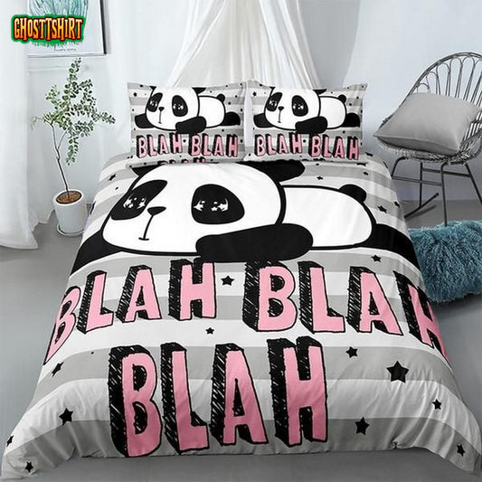 Cartoon Funny Panda Cotton Bed Sheets Spread Comforter Duvet Cover Bedding Set