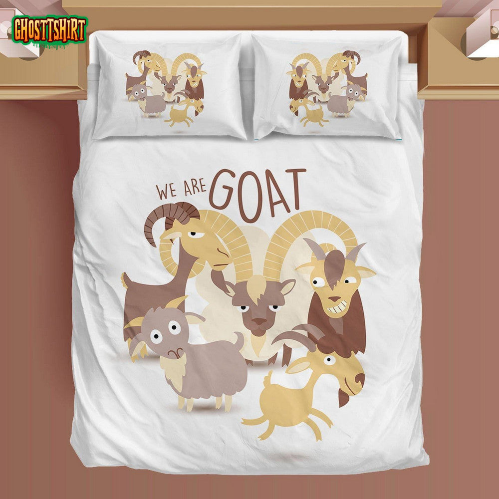 Cartoon Goats We Are Goat Bedding Set