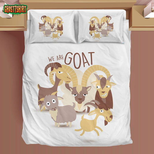 Cartoon Goats We Are Goat Bedding Set