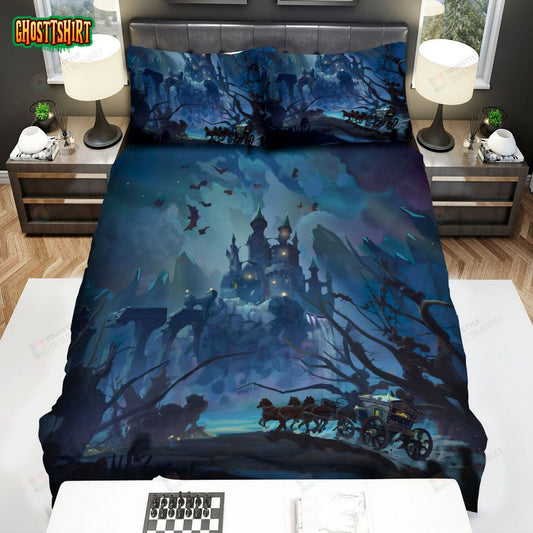 Cartoon Gothic Castle Illustration Bed Sheets Spread Duvet Cover Bedding Set
