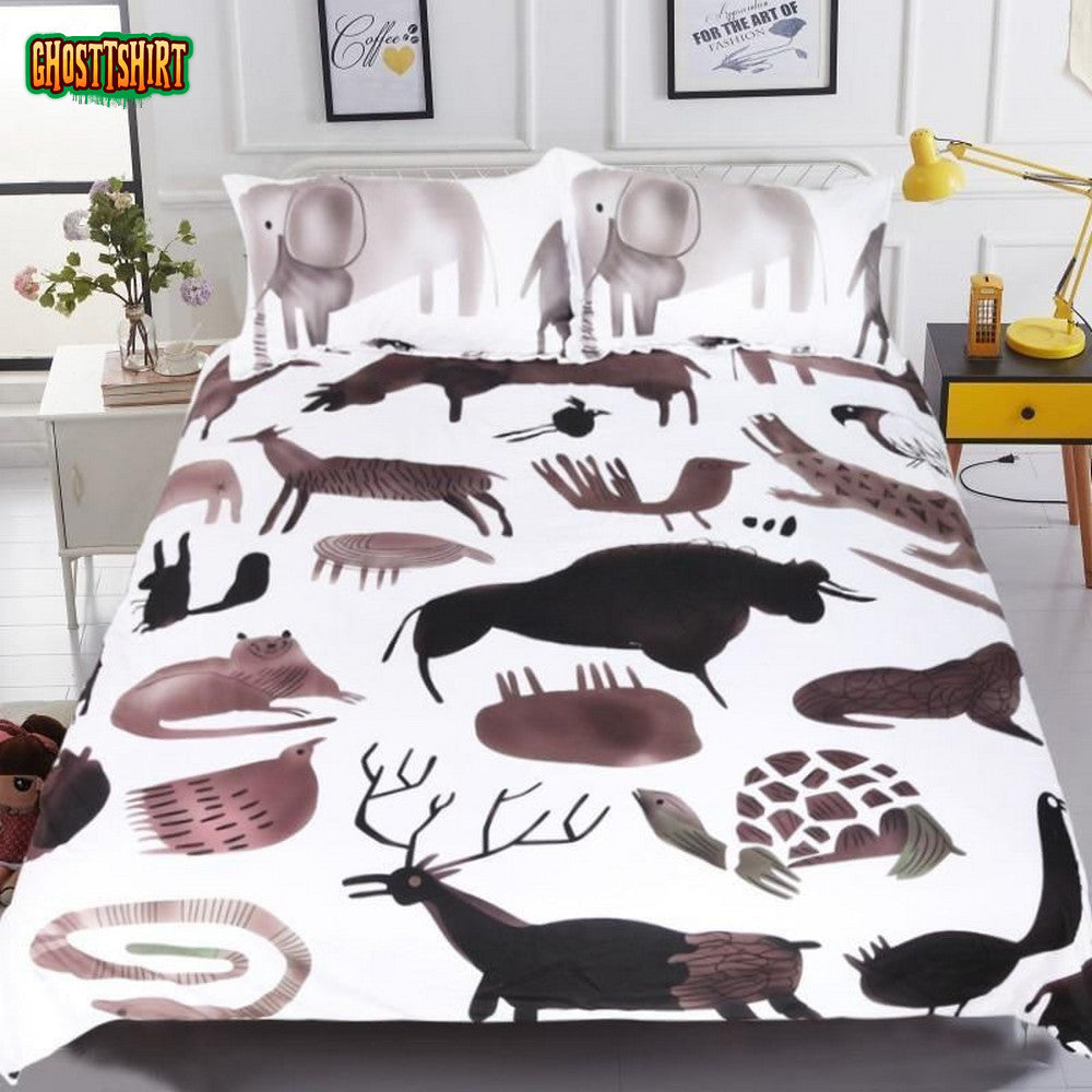 Cartoon Lover Cotton Bed Sheets Spread Comforter Duvet Cover Bedding Set