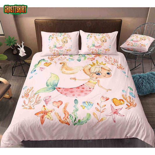 Cartoon Mermaid Bedding Set