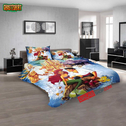 Cartoon Movies Adventures Of The Little Mermaid V 3D Duvet Cover Bedroom Sets Bedding Set