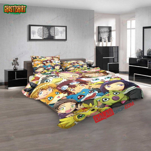Cartoon Movies Digimon Adventure D 3D Duvet Cover Bedroom Sets Bedding Set