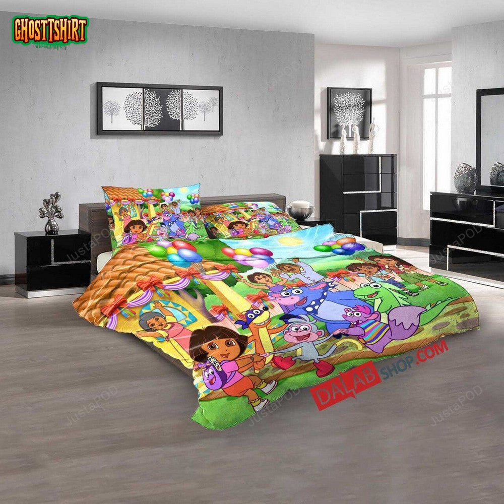 Cartoon Movies Dora The Explorer V 3D Duvet Cover Bedroom Sets Bedding Set