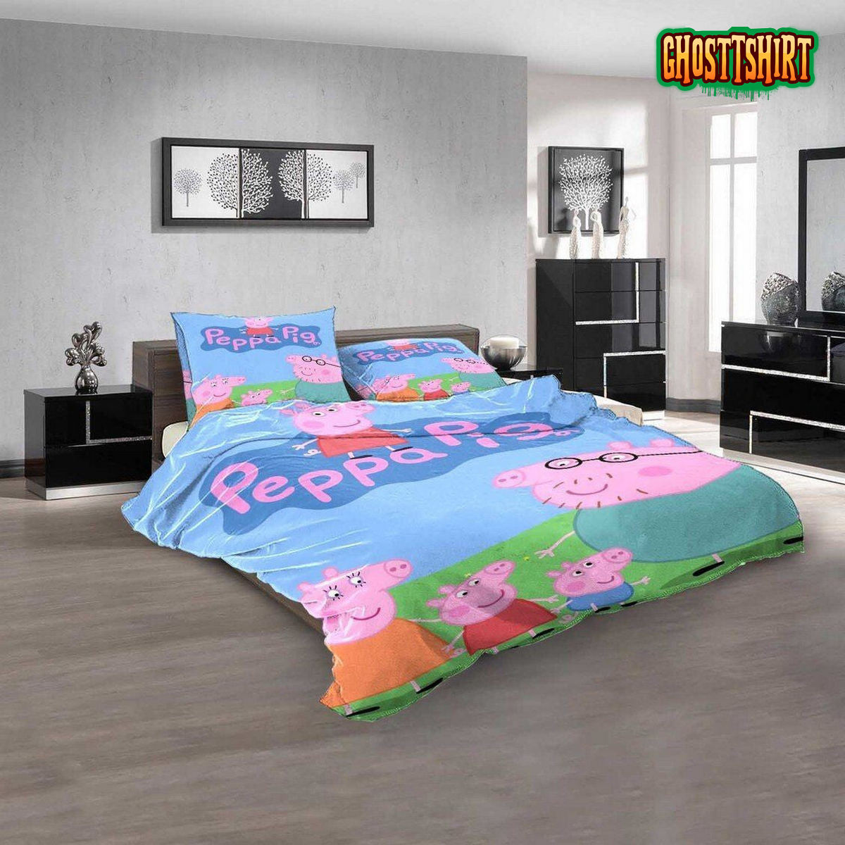 Cartoon Movies Peppa Pig D 3D Bedding Set