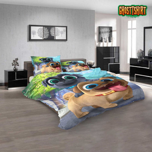 Cartoon Movies Puppy Dog Pals 3D Bedding Set