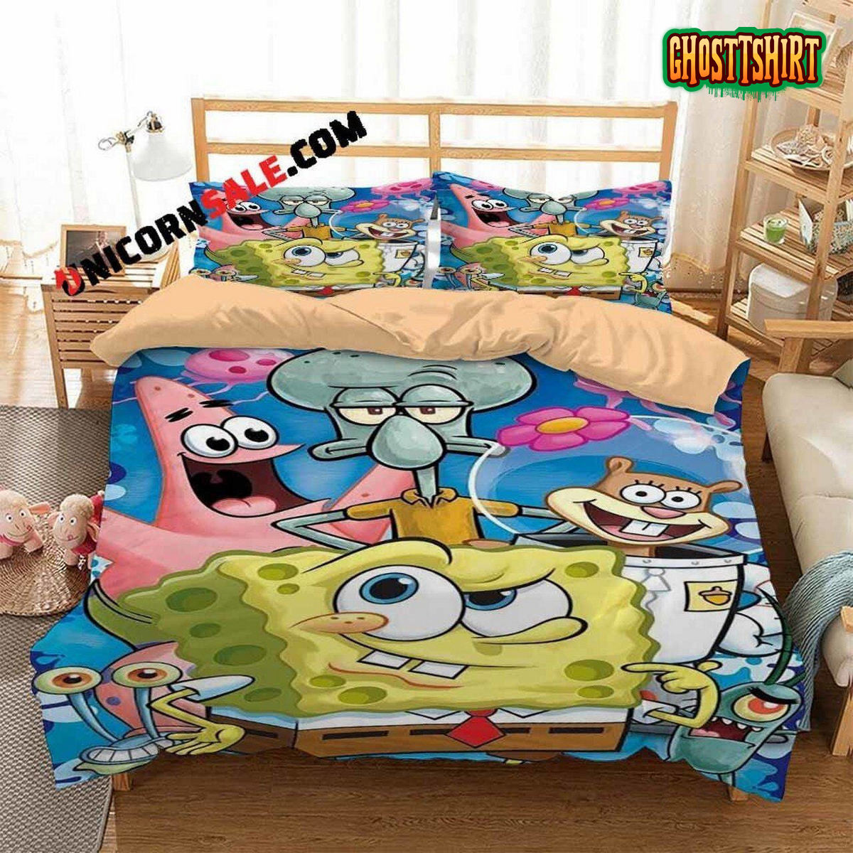 Cartoon Movies Spongebob Squarepants 3D Duvet Cover Bedding Set