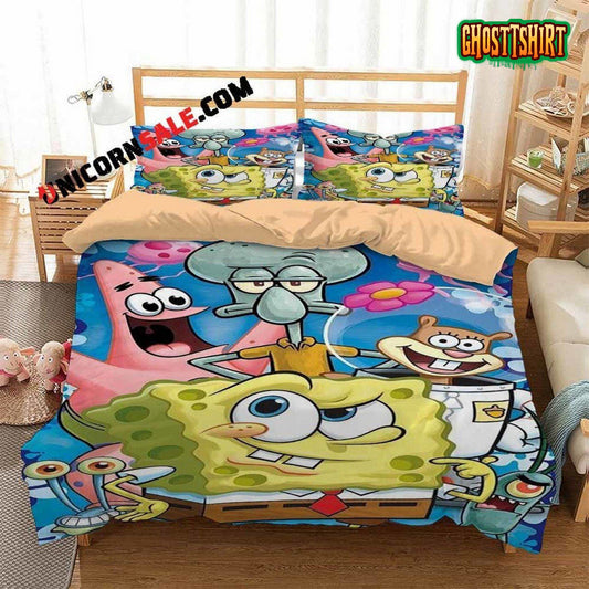 Cartoon Movies Spongebob Squarepants 3D Duvet Cover Bedding Set