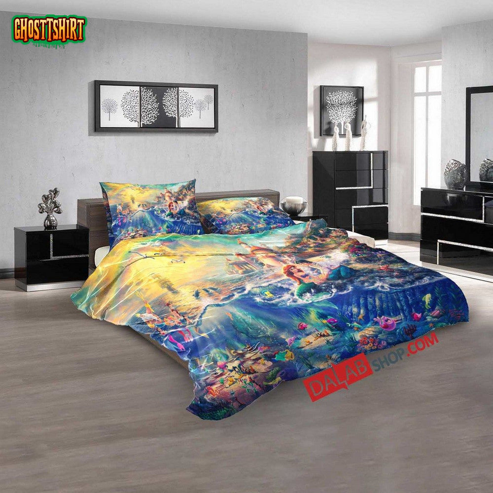 Cartoon Movies The Little Mermaid N 3D Duvet Cover Bedroom Sets Bedding Set