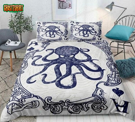 Cartoon Octopus Cotton Bed Sheets Spread Comforter Duvet Cover Bedding Set