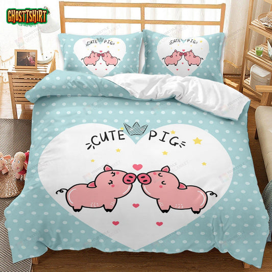 Cartoon Pig Cute Pig Bedding Set