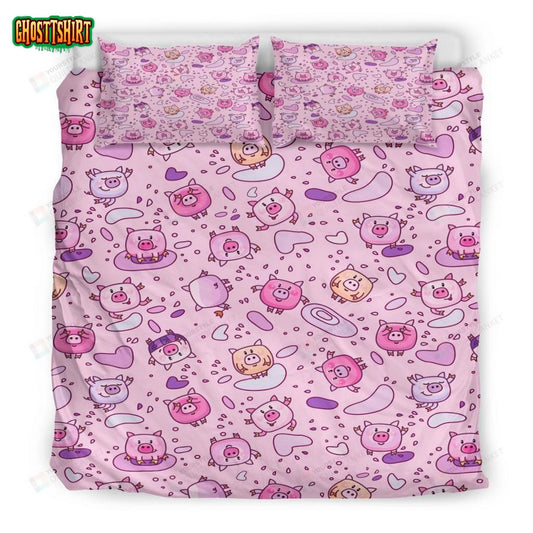 Cartoon Pig Pattern Bedding Set