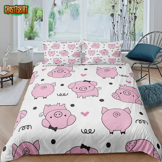 Cartoon Pig Pattern Bedding Set Ver 1