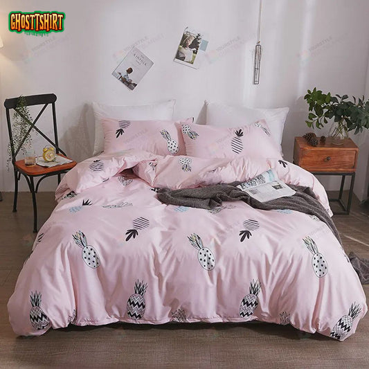Cartoon Pineapple Pattern Bedding Set