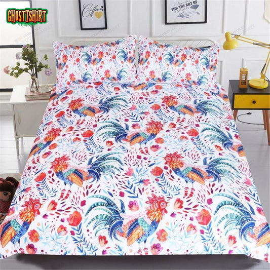 Cartoon Rooster 3D Duvet Cover Bedding Set