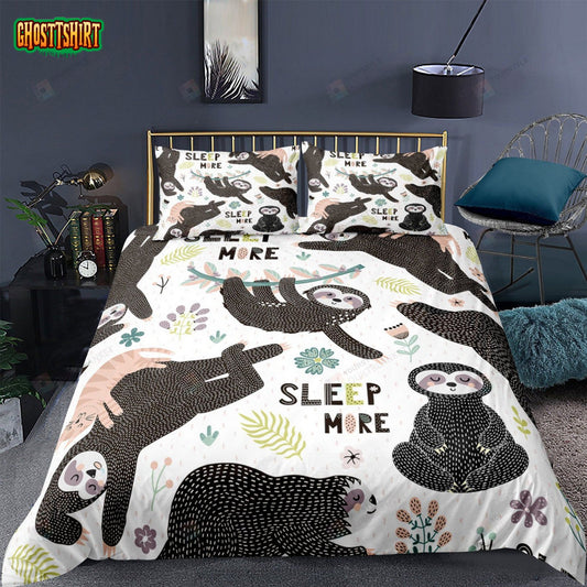 Cartoon Sloth Sleep More Bed Sheets Duvet Cover Bedding Set