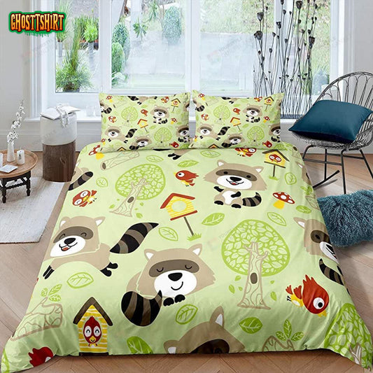 Cartoon Squirrel Pattern Bed Sheets Duvet Cover Bedding Set