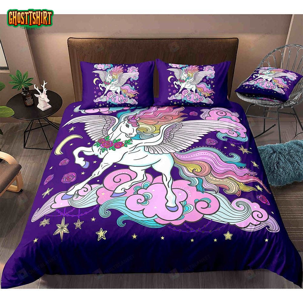 Cartoon Unicorn Bedding Set