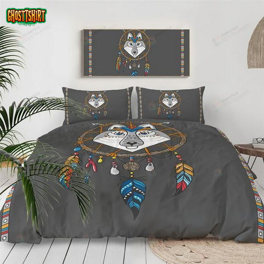 Cartoon Wolf Dreamcatcher Cotton Bed Sheets Spread Comforter Duvet Cover Bedding Set